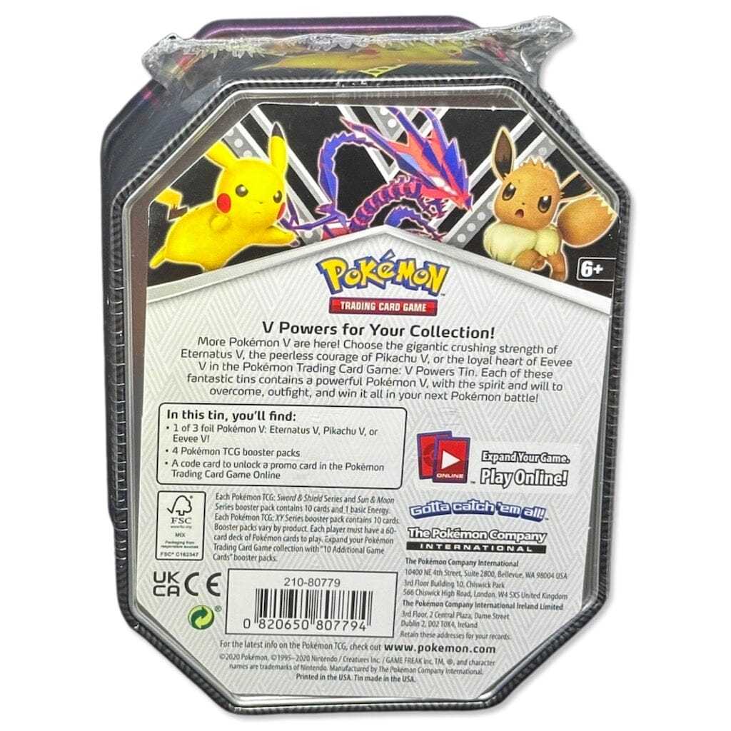 Pokemon Pikachu and Eevee V Power Tins deals