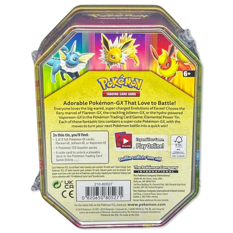 Pokemon Elemental Power Tin: Flareon GX/ Vaporen GX/ Jolteon GX