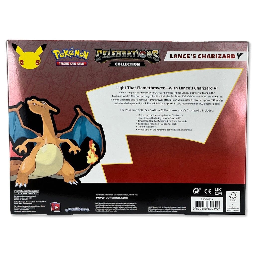 Pokémon celebrations collection Lance’s Charizard V retail box